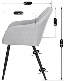 Szürke Szövet Karosszék ALEXI