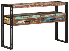 Végasztalok Többszínű 120x33x75 cm Tömör Újrahasznosított Fa és Fém