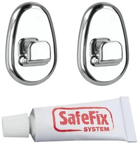 Silver 2 db-os fúrásmentes fali akasztószett - Metaltex