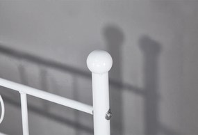 Fém kanapé - egyszemélyes ágy, fehér, 90x200, ROZALI