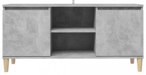 betonszürke TV-szekrény tömör falábakkal 103,5 x 35 x 50 cm