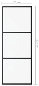 ESG üveg és alumínium tolóajtó fémszerelvény-szettel 76x205 cm