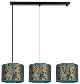 Csillár zsinóron REZO 3xE27/60W/230V arany/türkiz