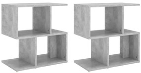 2 db betonszürke szerelt fa éjjeliszekrény 50 x 30 x 51,5 cm