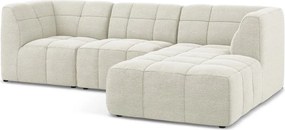 Bézs buklé sarokkanapé (jobb oldali-heverő résszel) Aloha – Makamii
