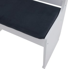 Sarokpad, fa, fehér/sötétszürke, ELODIE X1