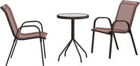 vidaXL Kert Bistro Készlet 3 pcs Barna Acél