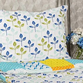 4Home Patchwork blue krepp ágyneműhuzat, 140 x 200 cm, 70 x 90 cm