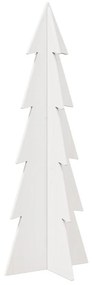 fehér tömör fenyőfa karácsonyfa-dekoráció 112 cm
