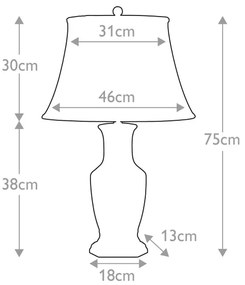 Elstead KÉK-HEX-TL - Asztali lámpa BLUE HEX 1xE27/60W/230V