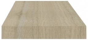 tölgyszínű MDF lebegő fali polc 50 x 23 x 3,8 cm
