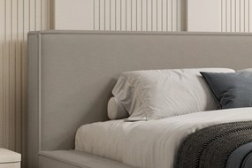 Nirello kárpitozott ágy 160x200 tárolóval - bézs Castel 15 bársony