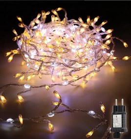 Karácsonyfa lámpák Lánc 3m kültéri fényfüzér 2in1 Led fehér meleg és hideg