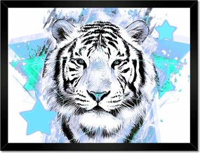 Poszter keretben 40x30 Tigris csillag türkiz