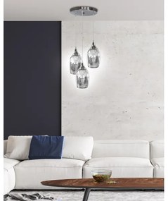 Csillár zsinóron MARINA 3xE27/60W/230V króm