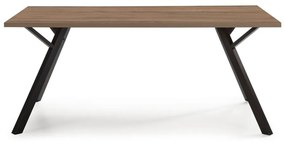 Étkezőasztal diófa dekoros asztallappal 90x160 cm Paola – Marckeric