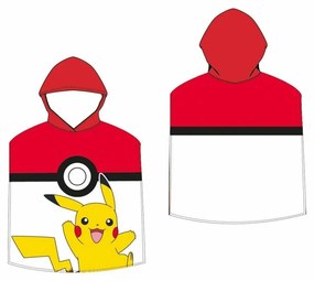 Pokémon Pokéball és Pikachu gyermek poncsó, 50 x 115 cm