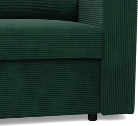 Zeus sarokkanapé, 2 ágyneműtartóval, egyenes kartámasz, kordbársony, univerzális oldal, bonell töltet, zöld