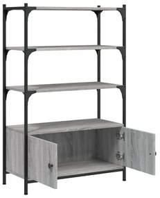 3 szintes szürke sonoma szerelt fa könyvespolc 70x30x109,5 cm