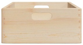 Fa doboz fogantyúkkal 40x30x13 cm tömör fa fenyő