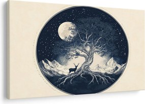 Kép – Mágikus fa szarvassal I. (90x60 cm)
