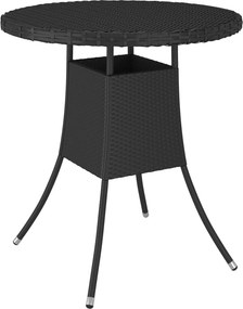 vidaXL fekete polyrattan kerti asztal 70 x 70 x 73 cm