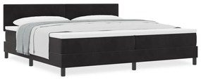 Boxspring Ágy Matrac 200x200 cm Fekete Bársony