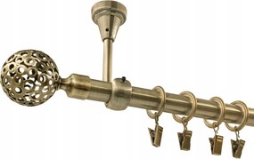 Mennyezeti Fém Függönykarnis 19 mm szimpla Arany Antik 120 cm MIX Végek