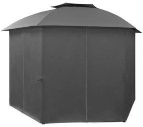 hatszögű kerti pavilon függönnyel 360 x 265 cm