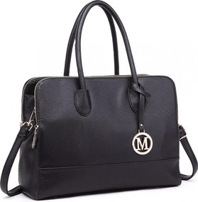 Fekete nagyméretű shopper táska medállal „Avery”