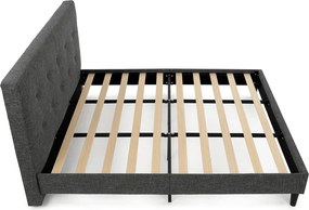 Kárpitozott franciaágykeret szürke szövet – BED-M180