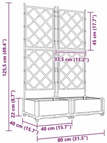 Kertész cserép rácsos változattal 2 pcs Fehér