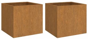 2 db corten acél növénytartó 49x47x46 cm
