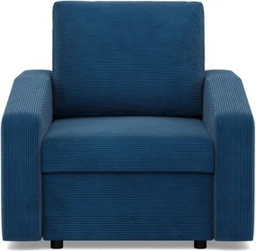 Zeus fotel, döntött kartámasz, kordbársony, hab töltet, kék