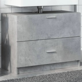Betonszürke szerelt fa mosdószekrény 78 x 37 x 59 cm