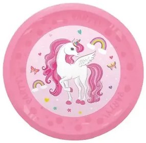 Unikornis Rainbow Colors micro prémium műanyag lapostányér 4 db-os szett 21 cm