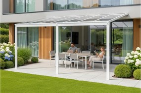 alumínium pergola LANITPLAST WALL 53 fehér + clear PC LG2132