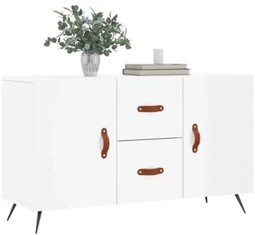 magasfényű fehér szerelt fa tálalószekrény 100 x 36 x 60 cm