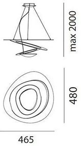 Artemide AR 1249010A - PIRCE MICRO LED csillár 1x27W, 230V, fényerőszabályzós