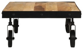 tömör mangófa kerekes dohányzóasztal 100 x 55 x 26 cm