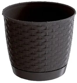 Ratolla Round műanyag virágcserép, sötétbarna, 22 cm