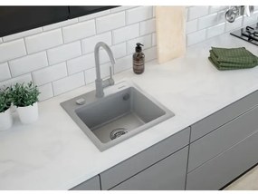 Deante ZQZ_S103 - ZORBA konyhai mosogató 44x44 cm gránit/metál szürke