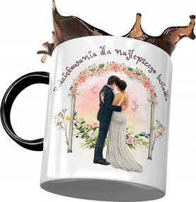 Fekete Bögre Vőfély Tanú Ajándék Nyomtatott Fotóval