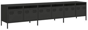 fekete hidegen hengerelt acél TV-szekrény 202 x 39 x 43,5 cm