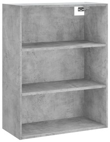 betonszürke szerelt fa magasszekrény 69,5 x 34 x 180 cm