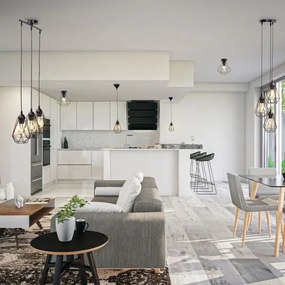 Kábeles csillár 1xE27/40W/230V fekete