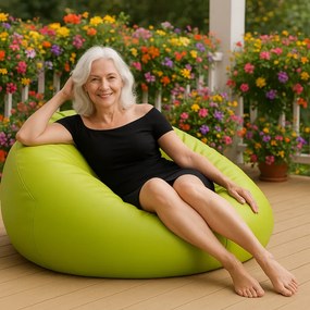 EMI Lime színű műbőr babzsákfotel