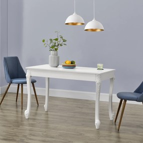 [en.casa] Étkezőasztal Lüneburg 4 személyes konyhaasztal asztallap MDF asztalláb műanyag 116 x 66 x 76cm fehér