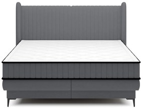 Kontinentális franciaágy 180 cm Dalmo 180 (ágyráccsal) (tárolóhellyel) (világos szürkés fekete + fekete). Akció -15%. 1099684