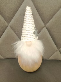 Karácsonyi fa manó figura fából ajándék fehér karácsonyi dekoráció